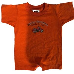 Harley-Davidson Orange Toddler Romper 12M